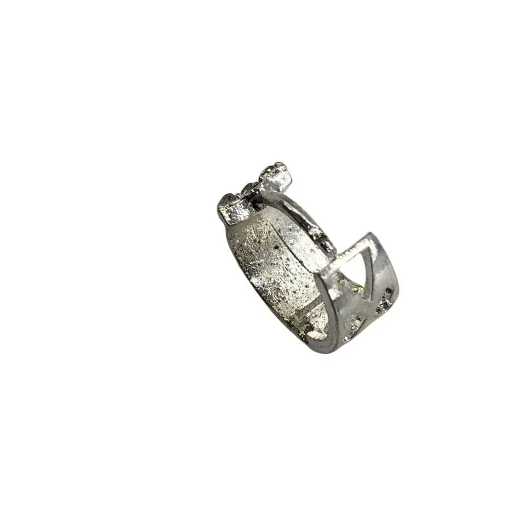 Pastel Collection Rhinestone Silver Tone Clip‎ On Earrings For Women